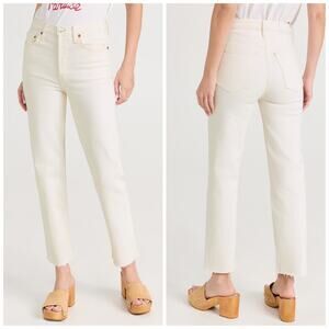 NEW Re/Done 70s Stovepipe Jeans Vintage White